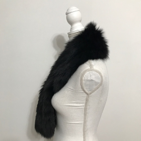 Annabelle New York Fur Scarf, Black - Picture 8 of 9